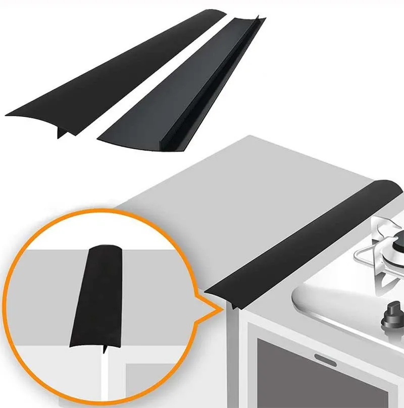 

Silicone Stove Gap Cover Heat Resistant Flexible Stovetop Filler Kitchen Counter Cooktop Oil Dust Water Seal Mat Oven Side Guard