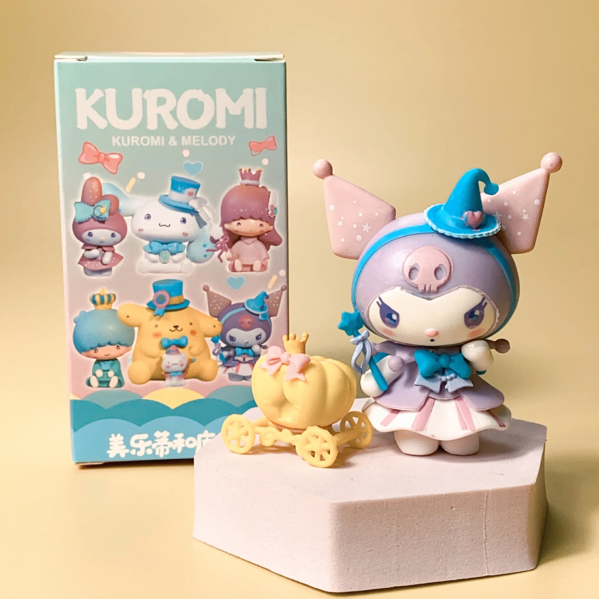 Nova caixa cega sanrio kawaii kuromi cinnamoroll minha melodia figuras bonecas saco cego brinquedo para fãs presente