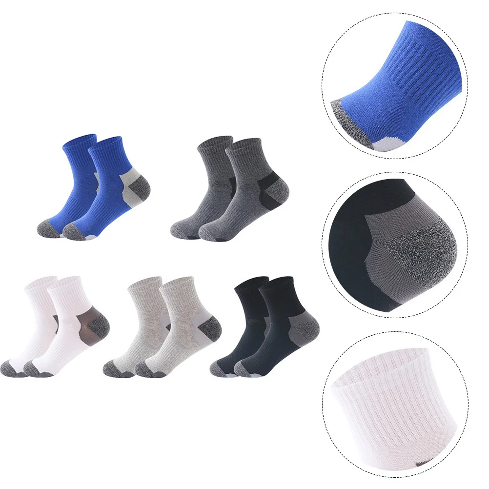 

5 пар удобных спортивных носков для мужчин, дышащая сетчатая конструкция, бег, велоспорт, пеший туризм, антифрикционный, впитывающий пот, хлопок