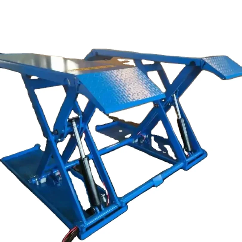 Hydraulic Scissor Two Post Car Lift With Mid-position Movable Design And 3 Ton Capacity