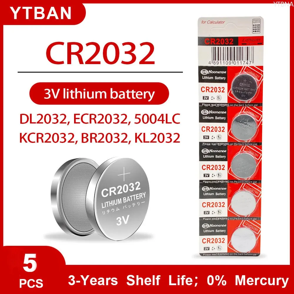 بطارية ليثيوم بزر 3 فولت CR2032 للساعة ، آلة حاسبة ، سيارة ، ريموت ، DL2032 ، ECR2032 ، BR2032 ، pr2032 ، CR ، أصلي