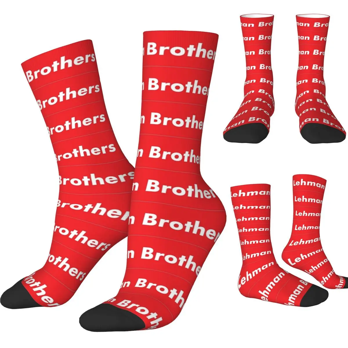 Lehman Brothers Risk Management Dept Stockings Men's Socks Warm Soft Vintage Socks Autumn Cycling Non Slip Graphic Socks Gift