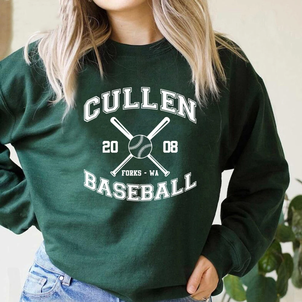 

Cullen Baseball Unisex Sweatshirt Twilight Sweatshirts Long Sleeve Crewneck Pullover Vampire Fan Gift Women Graphic Hoodies Top