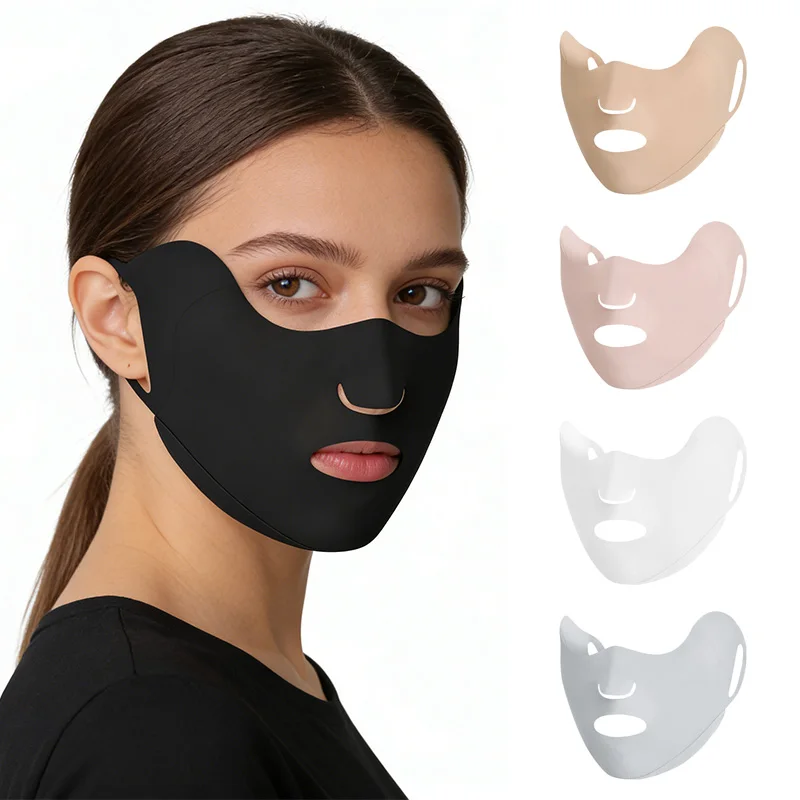 

Летняя маска из ледяного шелка для женщин, защита от солнца на открытом воздухе, спортивная маска для бега, защита от ультрафиолета, тонкая дышащая маска для защиты глаз