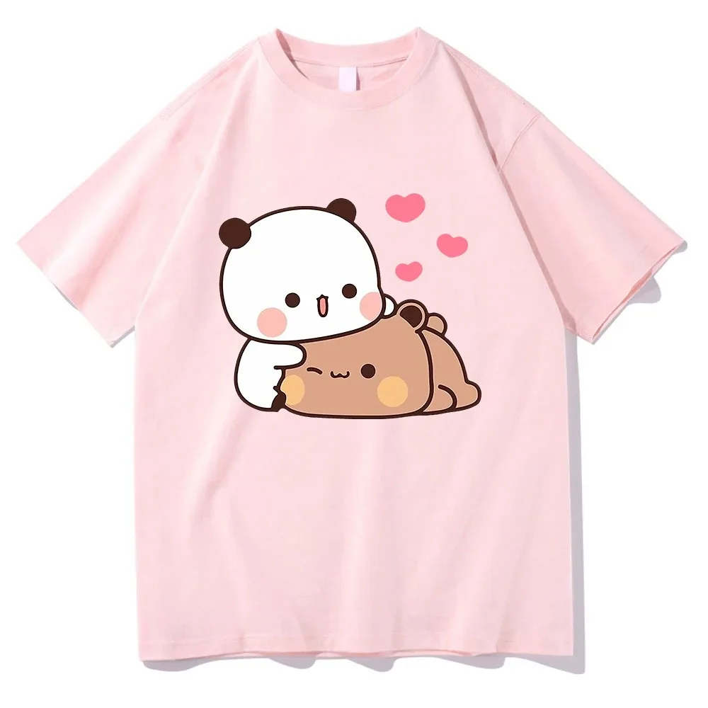 Panda Bear Bubu e Dudu Pattern Print t-shirt ragazzi e ragazze cotone girocollo a maniche corte Top t-shirt Casual carina per bambini