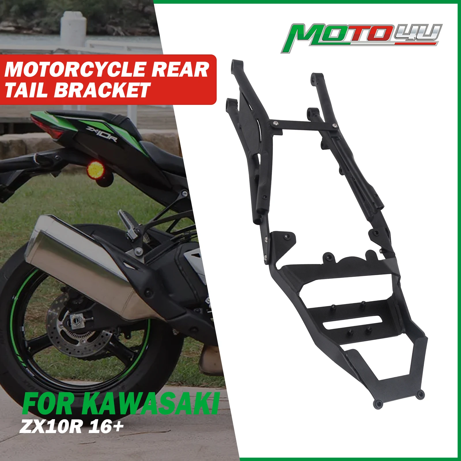 For KAWASAKI ZX10R ZX-10R 2016 2017 2018 2019 2020 Rear Tail Bracket Aluminum Rear Sub Frame Race Fairing Stay Bracket Subframe