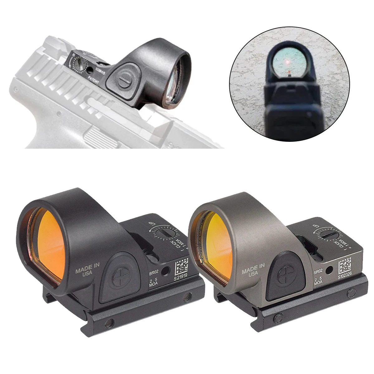 

Mini Tactical SR Red Dot Sigh Airsoft Hunting Optics Collimator Holographic Reflex Sight Collimator for G17 G19 20mm Rail Mount