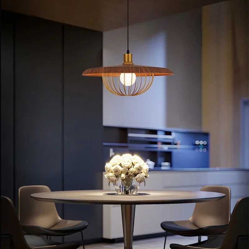 

Nordic Wooden Pendant Lamp Designer Kasa Pendant Lamp Bedroom Bedside Parlor Restaurant Decor Simple Dining Table Hanging Lamp