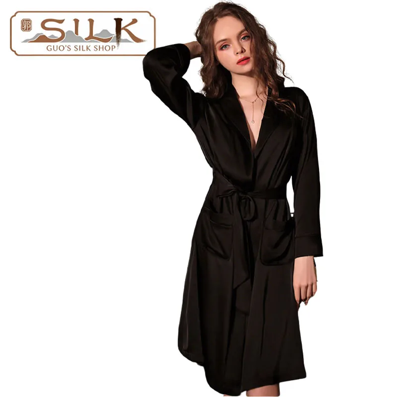 

Natural Silk Women's Dress High-end Home Leisure Clothing Comfortable Sleeping Clothes Soft and Fine, Skin-Friendly
