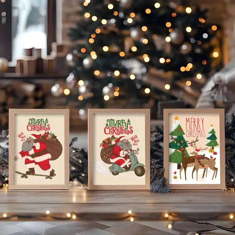 عيد ميلاد سعيد ملصق ريترو مقاوم للماء جدار الفن لغرفة المعيشة المدخل عطلة ديكور المنزل أفضل هدية #3