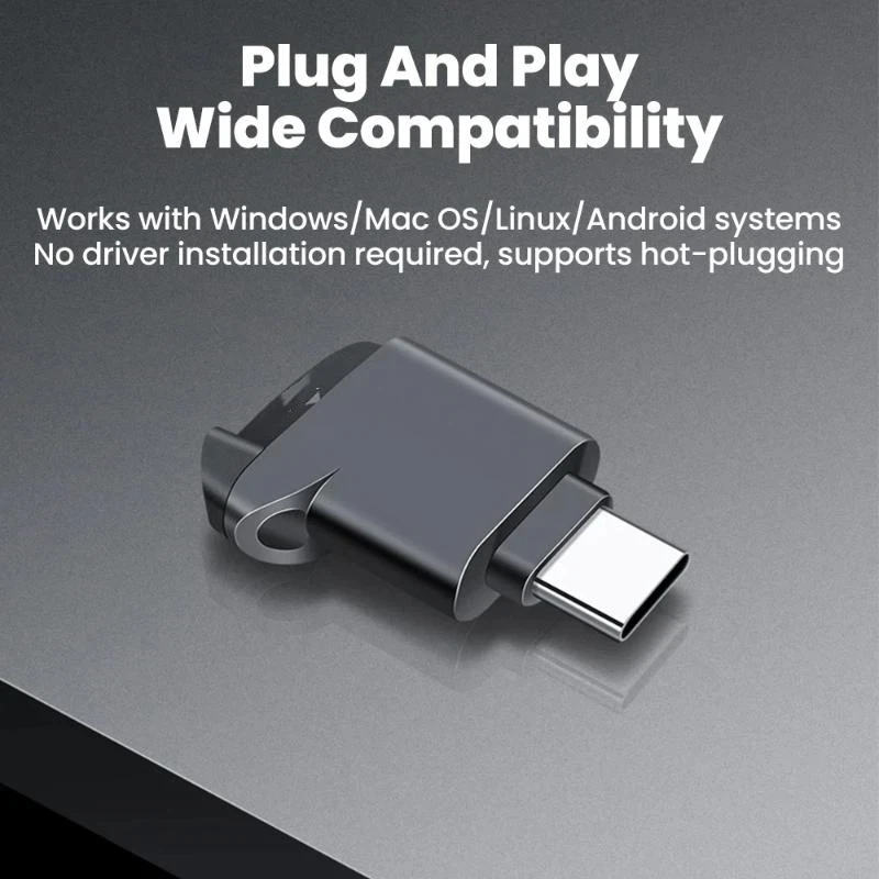 

Устройство для чтения карт памяти Type-C 2.0 Mini TF, внешнее хранилище, черное, для карт памяти USB C 2.0
