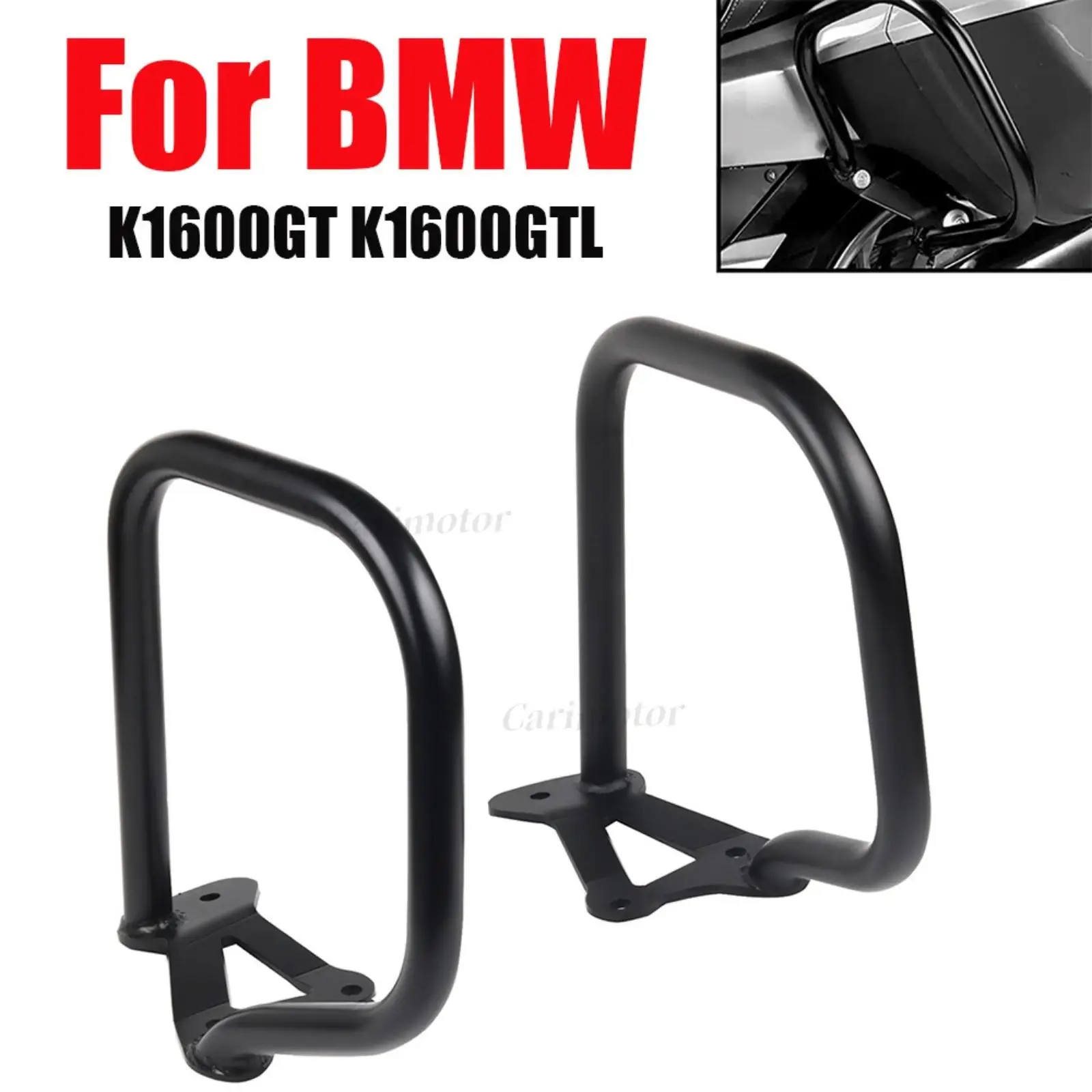 Black Engine Guard Protection Crash Bars Kit For BMW K1600 GT/GTL 2011 2012-2022