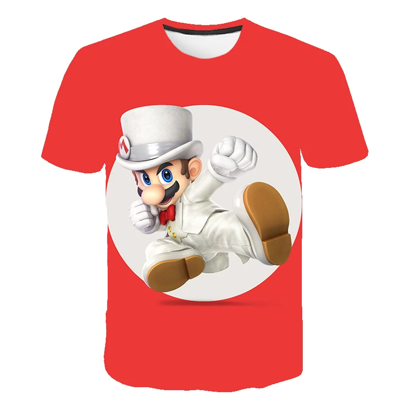 Mario e Luigi 2025 Summer Cartoon Stampa 3D Moda giovanile unisex Comoda maglietta versatile I fratelli Manica corta