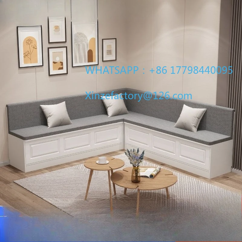 Sofá de restaurante simple personalizable, asiento de tarjeta, mesa de comedor, combinación de armario para balcón, apartamento pequeño