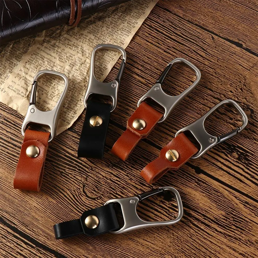 Car Accessories Waist Buckle Genuine Leather Bag Charms Business Car Key Holder Keys Organizer Car Keychain Leather Keychain