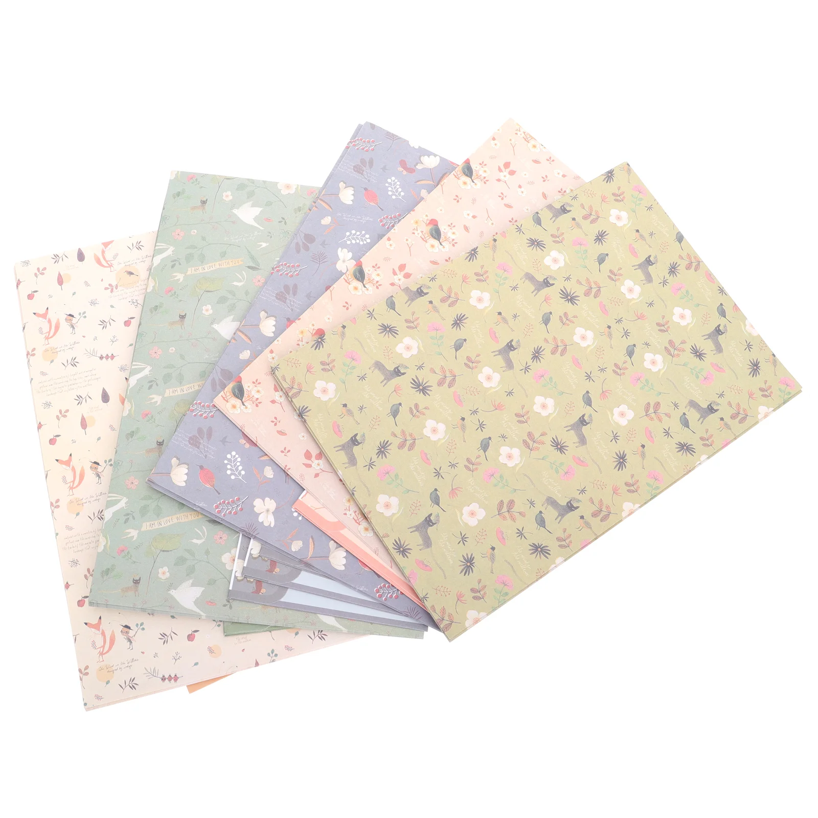 5 Sets Floral Letterhead Envelopes with Paper Stationery Writing Stationary Supplies Student Japanese