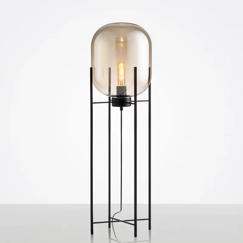 

European Contemporary Residential LED Glass Floor Lamp Modern Home Decoration Industrial Design Bedroom Living Room Floor Lamp