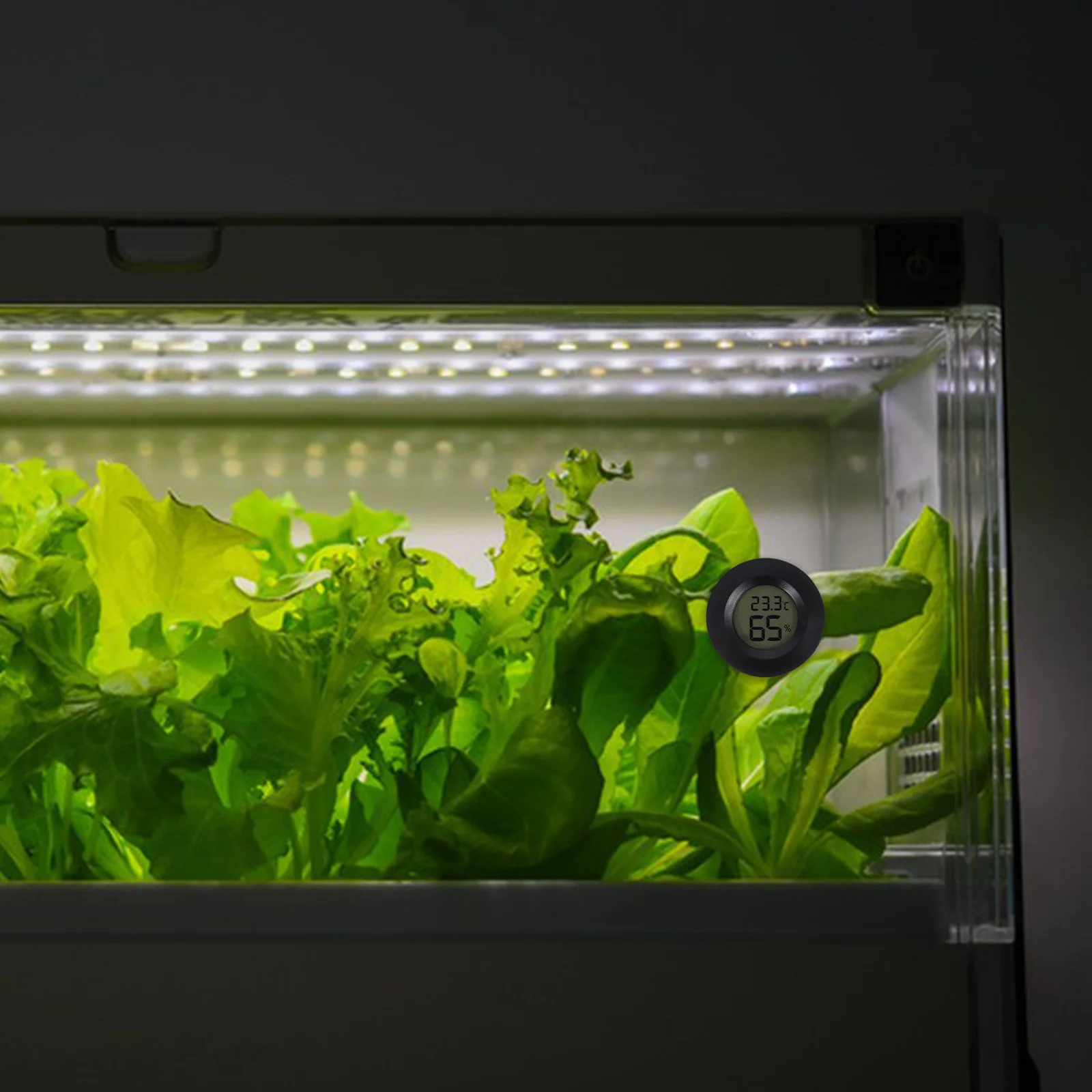 2 ชิ้นเครื่องวัดอุณหภูมิแบบดิจิตอลเครื่องวัดความชื้นสัมพัทธ์อุณหภูมิความชื้นแบบพกพาในร่มโฮมออฟฟิศคลังสินค้าใช้สีดำ