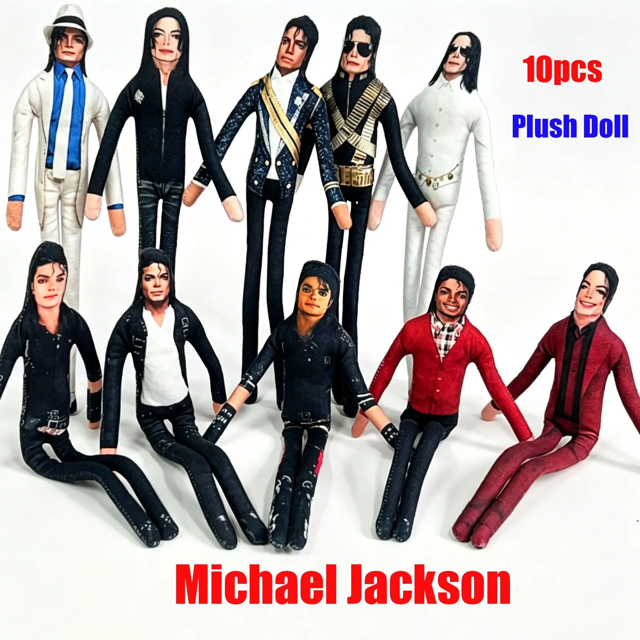 2026 Anime MJ Michael Jackson Plüschfigur, Pop-Plüsch, gefüllte Figur, Zimmerdekoration, abstrakte, bewegliche Gelenk-Requisiten – Detail 1