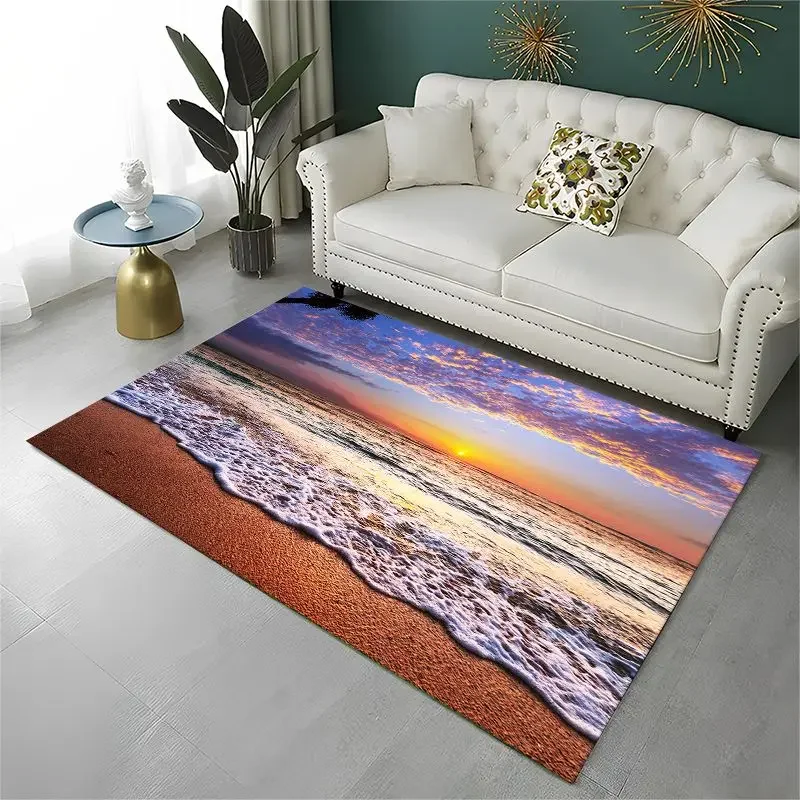 Mystery Sea Water Coastline Beach Reef Large Area Rug Non-slip Carpet for Bedroom Living Room Sofa Doormat Home Decor Floor Mat