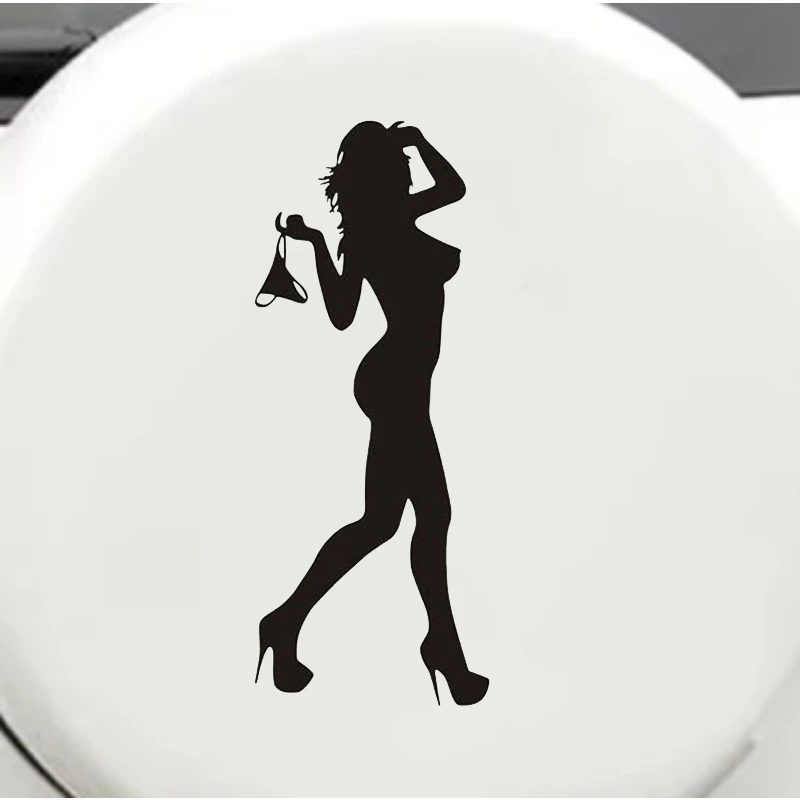 مجموعة ملصقات السيارة المثيرة للفتيات بتصميم صورة ظلية لجسم السيارة ونافذة وملصق تزيين جمالي تلقائي