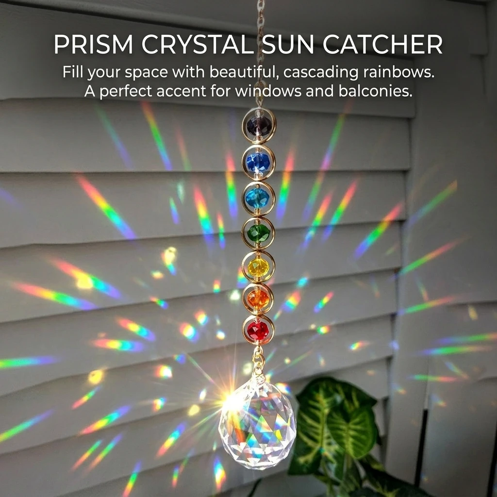 30mm Optical Glass Prism Rainbow Maker Hanging Decoration for Home Window Sunlight Reflector