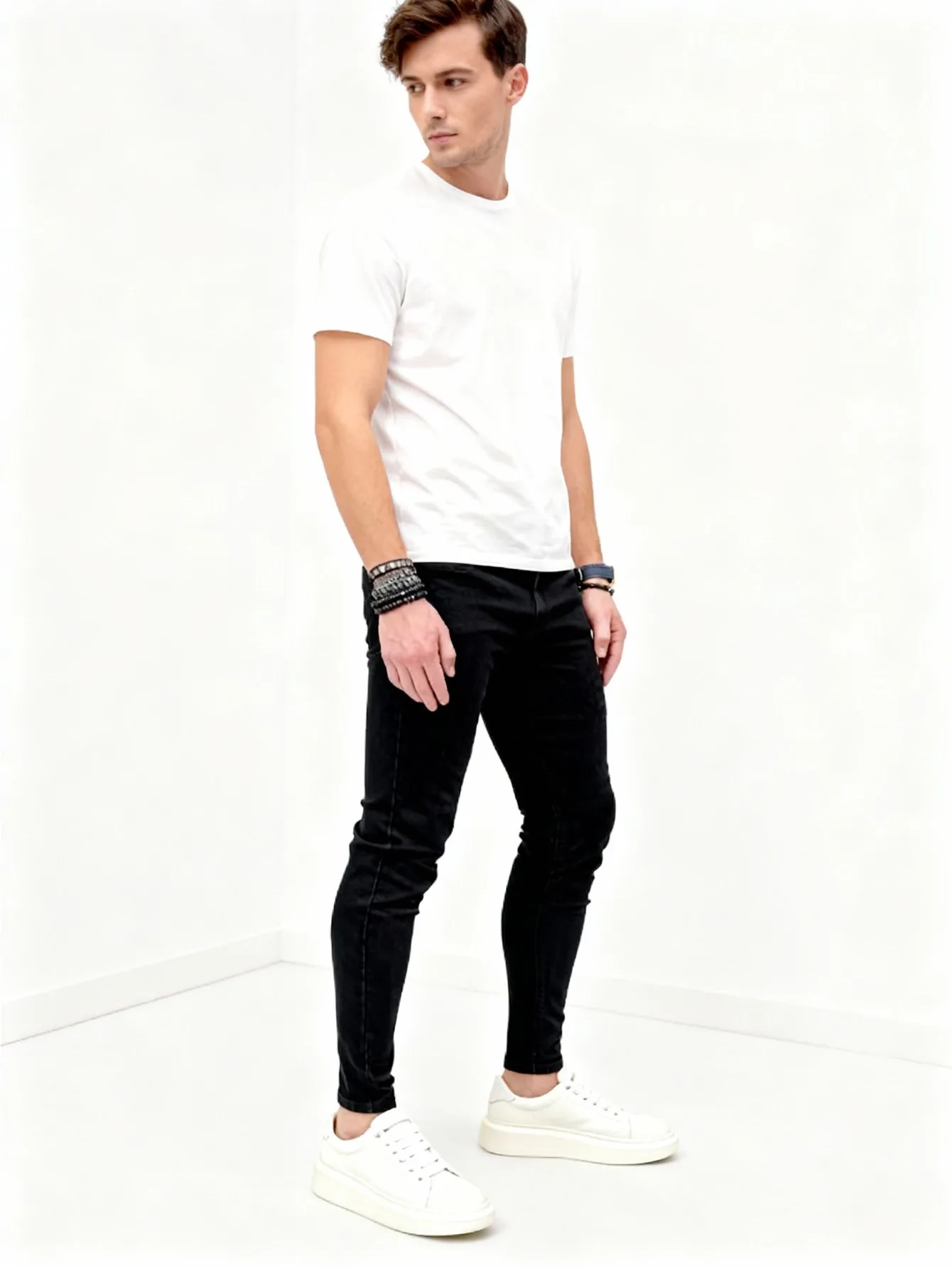 Men's Casual Tight Jeans, Versatile Elastic And Comfortable Jeans Suitable For All Seasons, Versatile