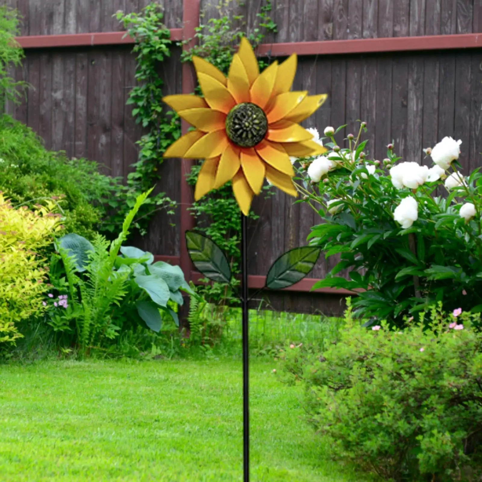 

Sunflower Wind Spinner Sunflower Wind Sculpture Rotating Garden Art Spinner Garden Sunflower Statue for Outdoor Garage Lawn