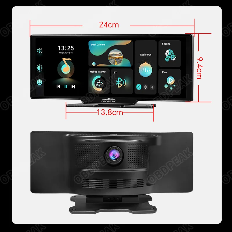 K2 traço cam 4k 2160p espelho do carro gravação de vídeo carplay & android conexão sem fio automática 5g wifi gps navegação painel dvrs