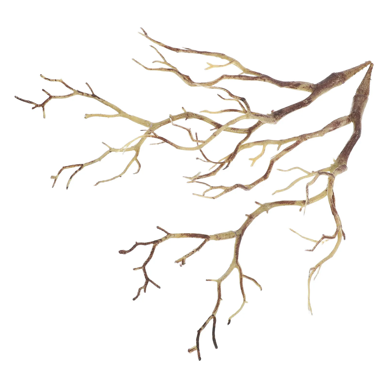 

2pcs Artificial Antler Twig Stems Light Brown Witch Dried Tree Branch Diy Headpiece Holiday Decor For Christmas Halloween Party