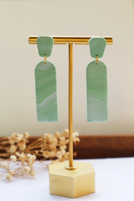 Engraving Flower Clay Dangle Earring Earrings for Women Girls 2025 New Handmade CLay Drop Earrings Jewelry Christmas Present