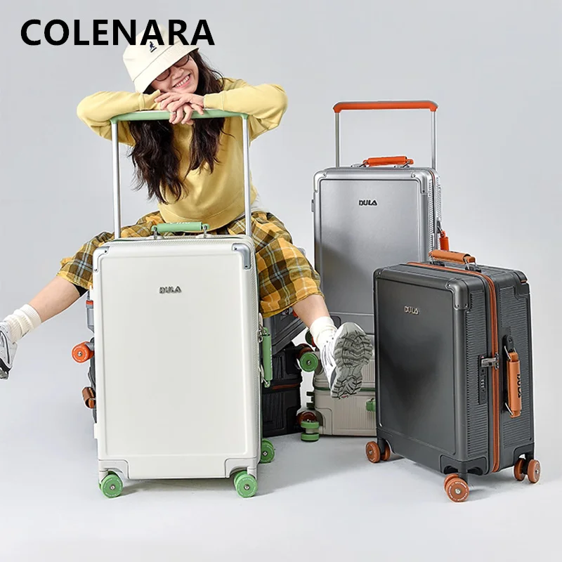 COLENARA maleta de alta calidad ABS + caja de embarque de PC 20 "24" 26 pulgadas bolsas con ruedas de gran capacidad para hombres equipaje de viaje de mano