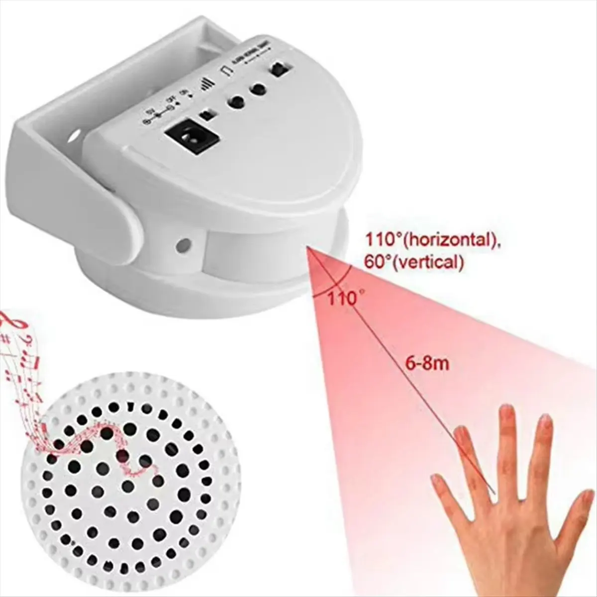 A14M Wireless Guest Welcome Chime Alarm Door Bell 32Song PIR Motion Sensor for Shop Entry Company Security Protection Greeter