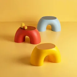 Stool Plastic Rainbow Shape Footstool Safety Kids Step Stool Seat For Living Room Indoor Furniture Children'S Stool Toy