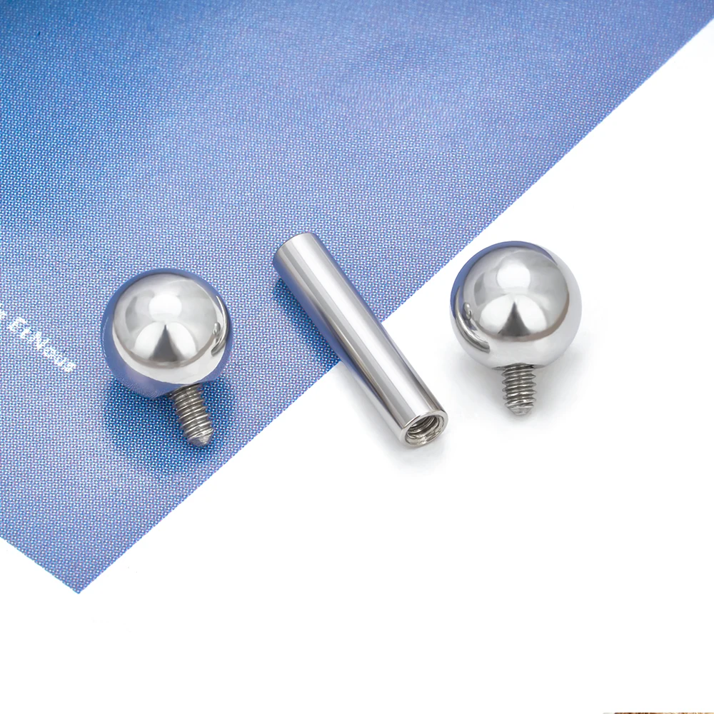 ASTM F136 Titanium Curved Barbell Nose Ring Large size Threaded With Balls Earring Lip Stud Eyebrow Labret Body Jewelry Piercing