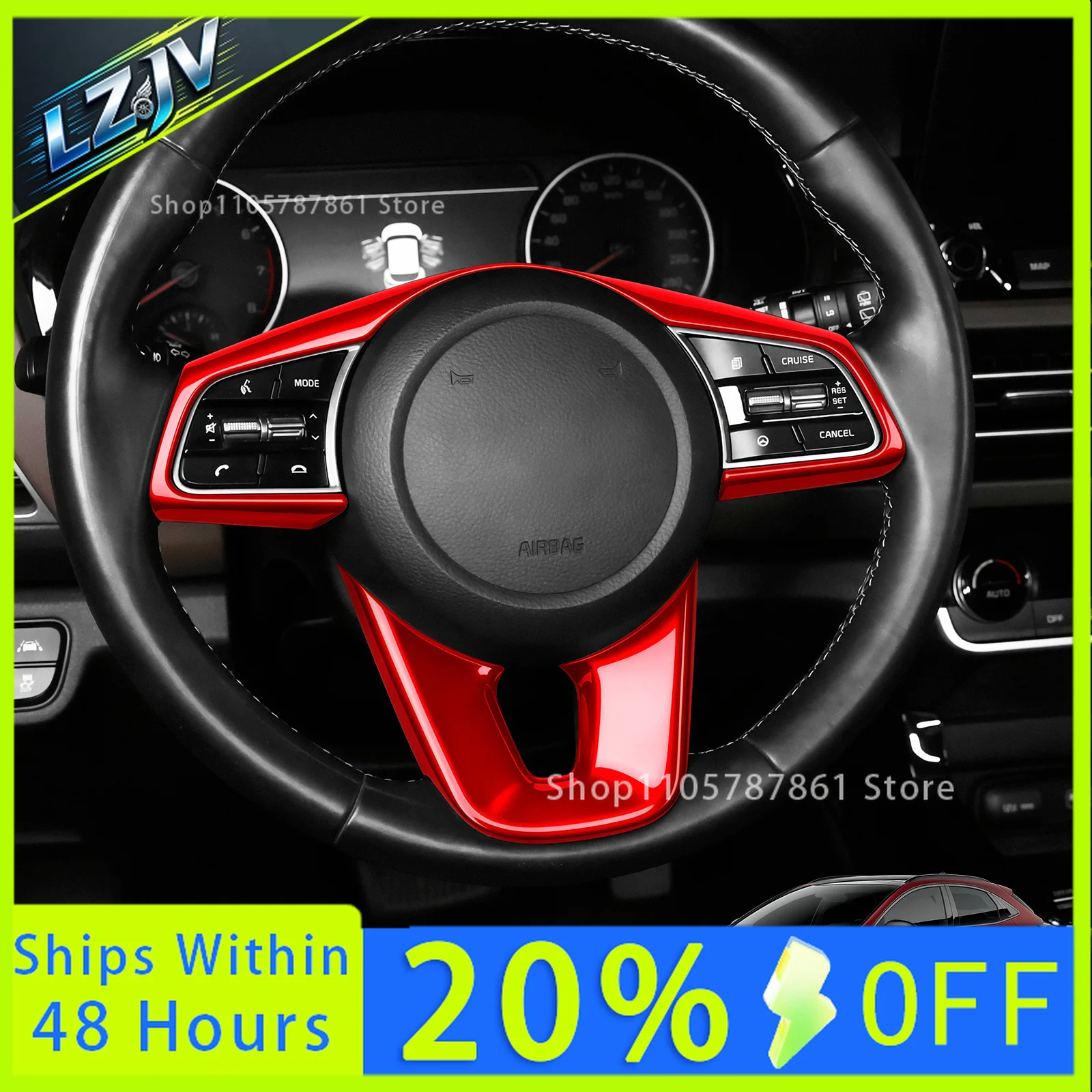 LZJV For Kia Ceed Xceed 2020-2025 K3 Seltos Steering Wheel Decor Trim Cover Auto Styling Modification Accessories