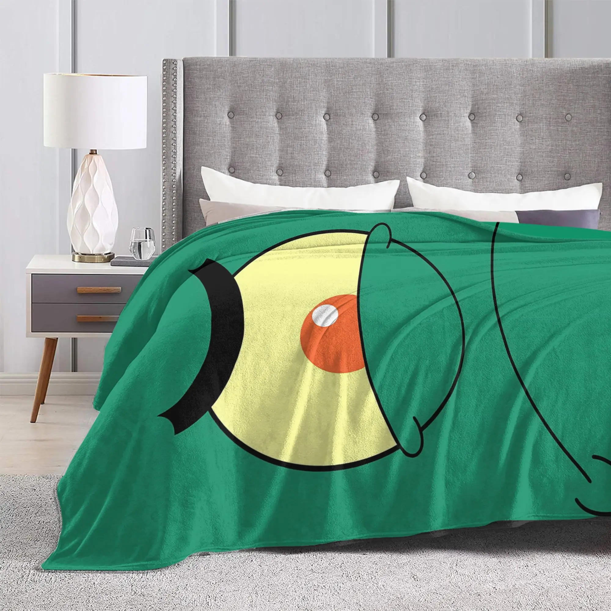SpongeBobs Solid Green Plankton Closeup Plush Blanket Girls Boys  Flannel Bedding Throws For Couch Chair Soft Bedspread Gift view 3