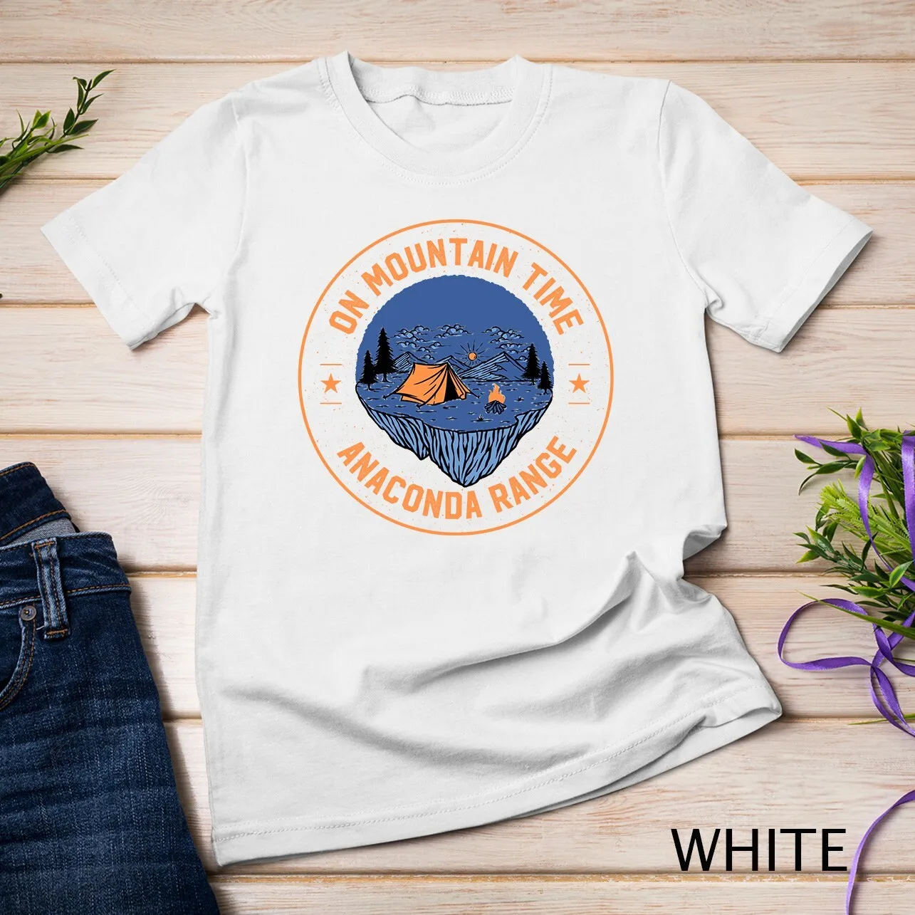 On Mountain Time Anaconda Range Hiking Montana Hiker Outdoor Unisex T-shirt