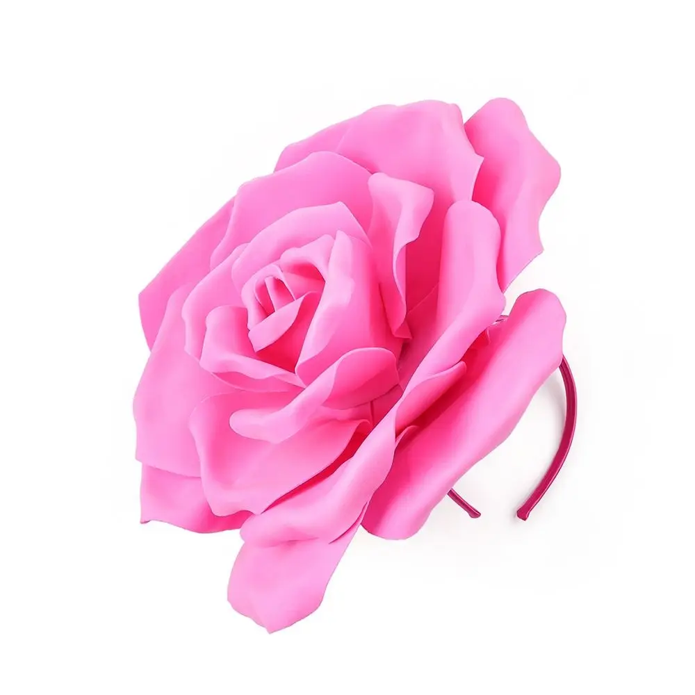 Exaggerated Rose Flowers Fascinator Hat Wedding Bridal Makeup Prom Photo Shoot Mardi Gras Headpiece Halloween Hair Accessories