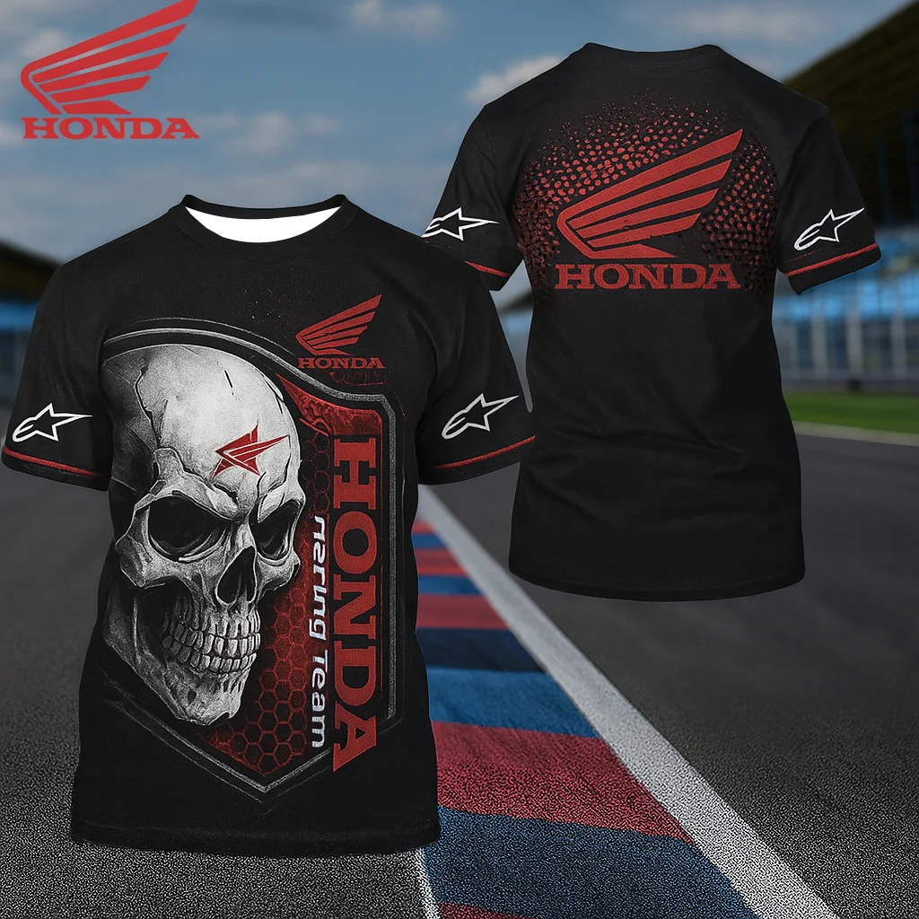 

Быстросохнущая мужская гоночная мотоциклетная футболка Honda с коротким рукавом, дышащий летний топ, удобное снаряжение для байкеров и мотоциклов