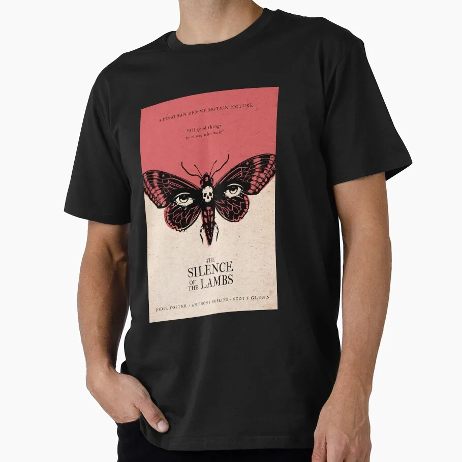 The Silence of the Lambs  80s Horror movie Hannibal Scary Halloween Gift t shirt for men 100% cotton print Tee All size tops
