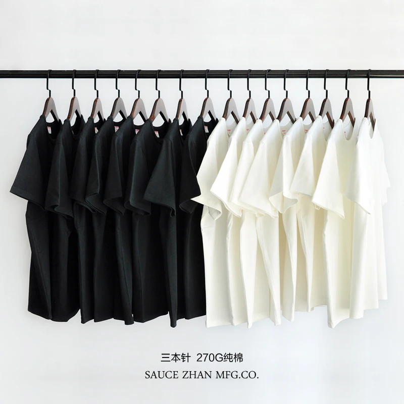 

SauceZhan Tops & Tees Men's T-shirt Short Sleeve Anti-Deformation Anti-Shrink Double-woven fabric Cotton Soft O-Neck