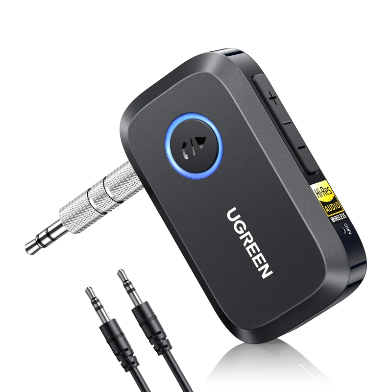 UGREEN Récepteur Bluetooth 6.0 avec LDAC, adaptateur audio sans fil haute résolution récepteur AUX 3,5 mm pour haut-parleurs/haut-parleurs filaires/stéréo 3
