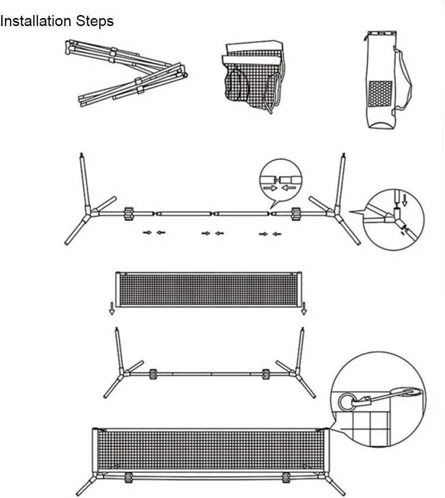 18FT Portable Multi-Sport Net: Tennis, Pickleball, Soccer - Easy Setup, Carry Bag Included view 5