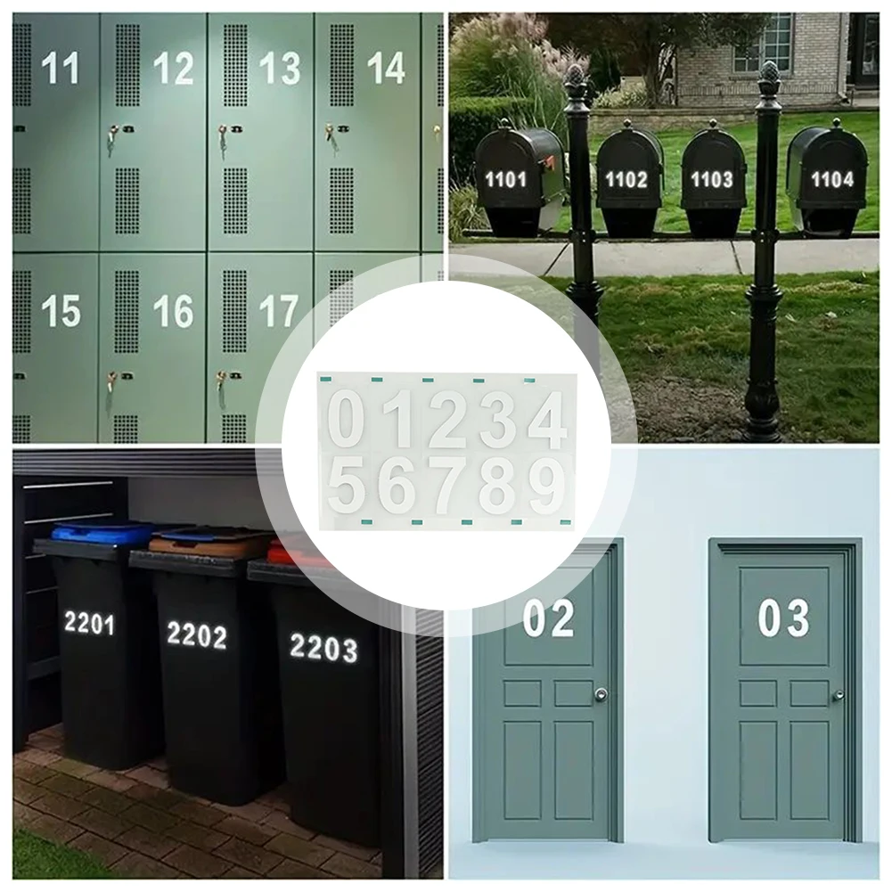 Reflective Number Labels Elegant Style Self Adhesive Number Decals Sticker For Outside Decor