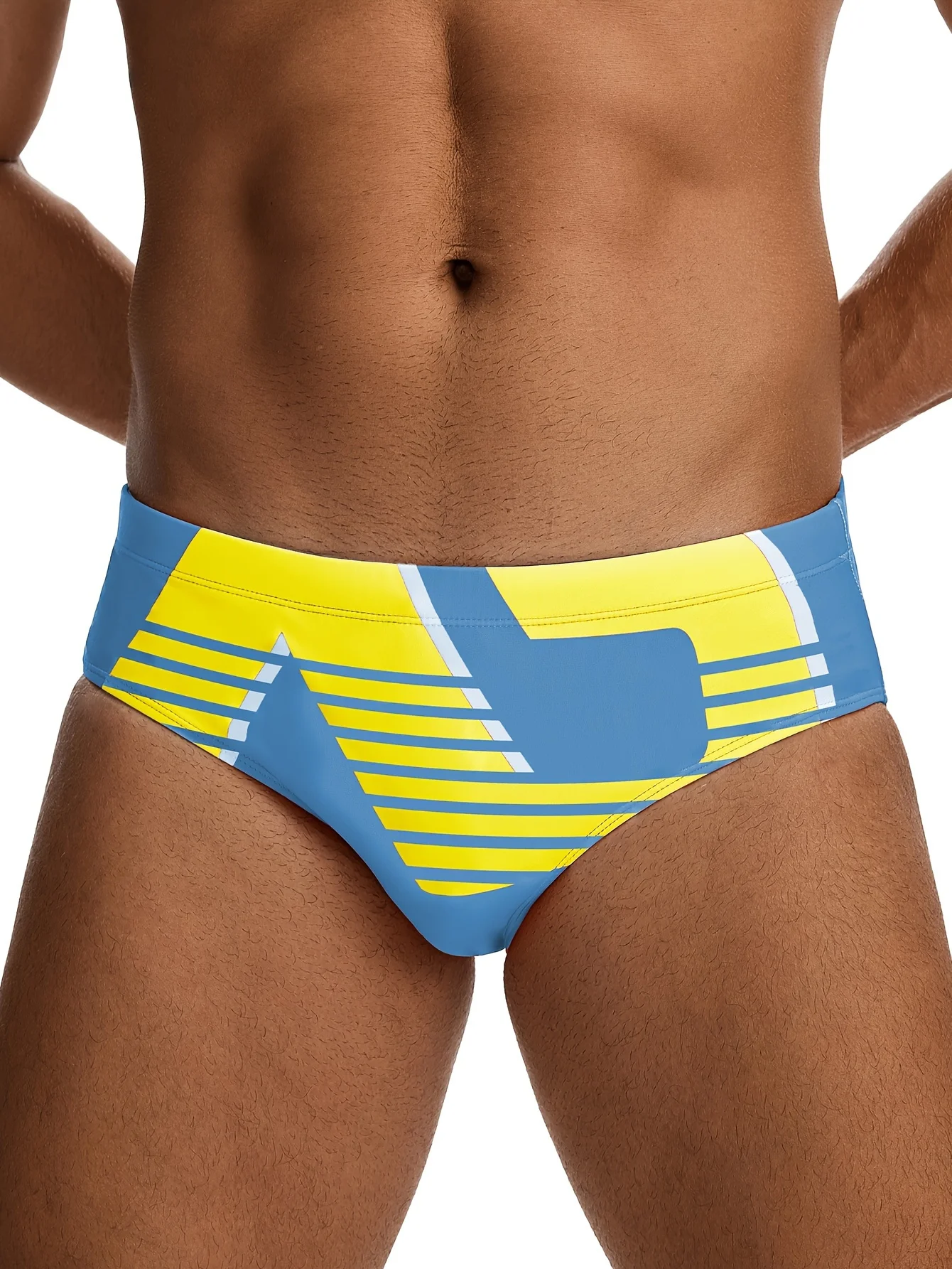 Men\'s pattern graphic triangle underwear, men\'s swimsuit, summer beach swimming shorts