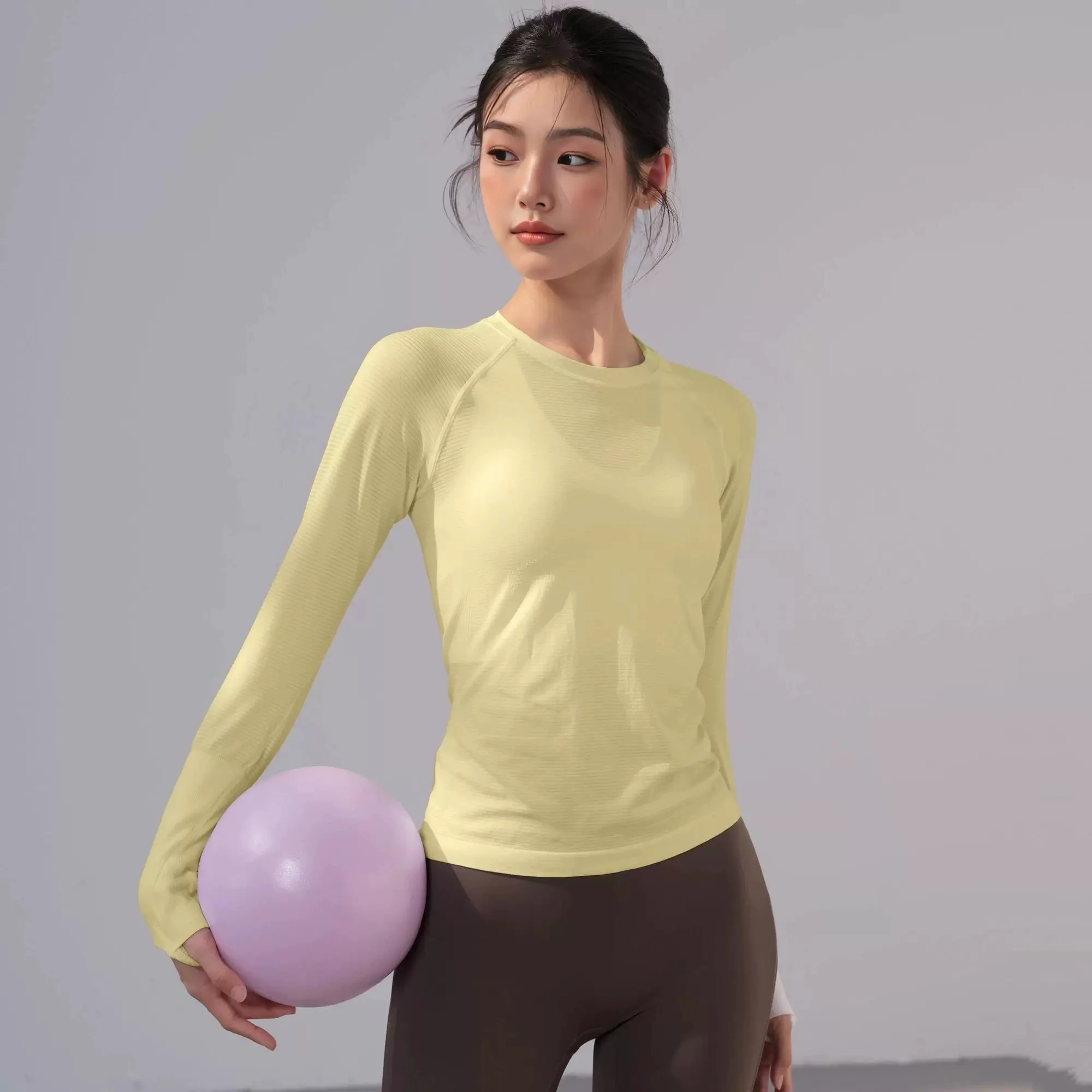 Women's Outdoor Sports Shirt Yoga Wear Fitness T-Shirt Running Workout Top Female Long Sleeves Sportswear Exercise Gym Clothing image 4