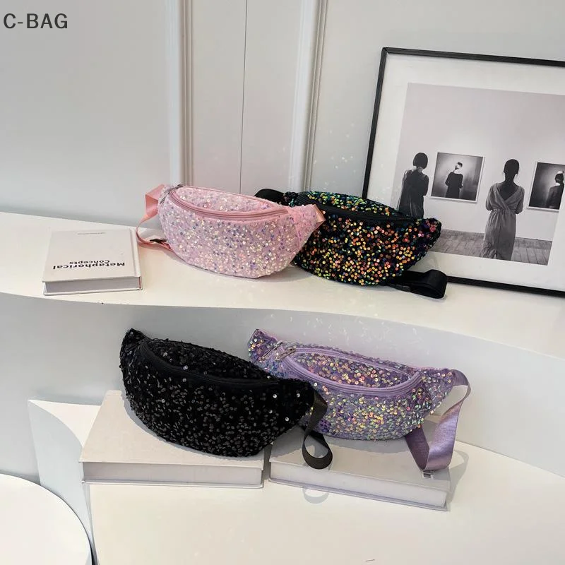 

Stylish Sequin Crossbody Bag for Men and Women in Hip-Hop Style