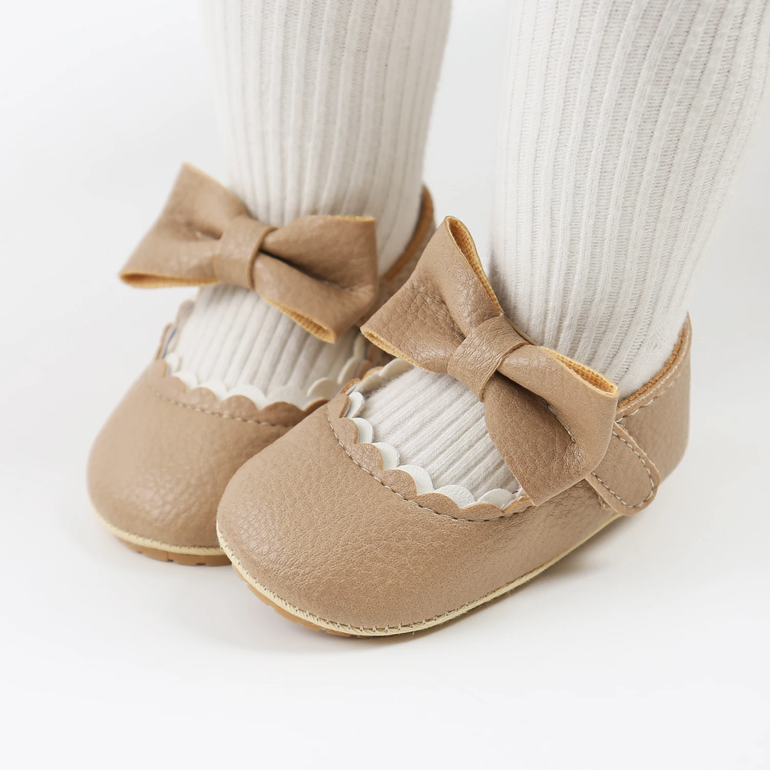 Baby Shoes Classic Dress Cute Bow Anti-slip Soft Sole First Walkers Infant Baby Girls Toddler Shoes 0-18m