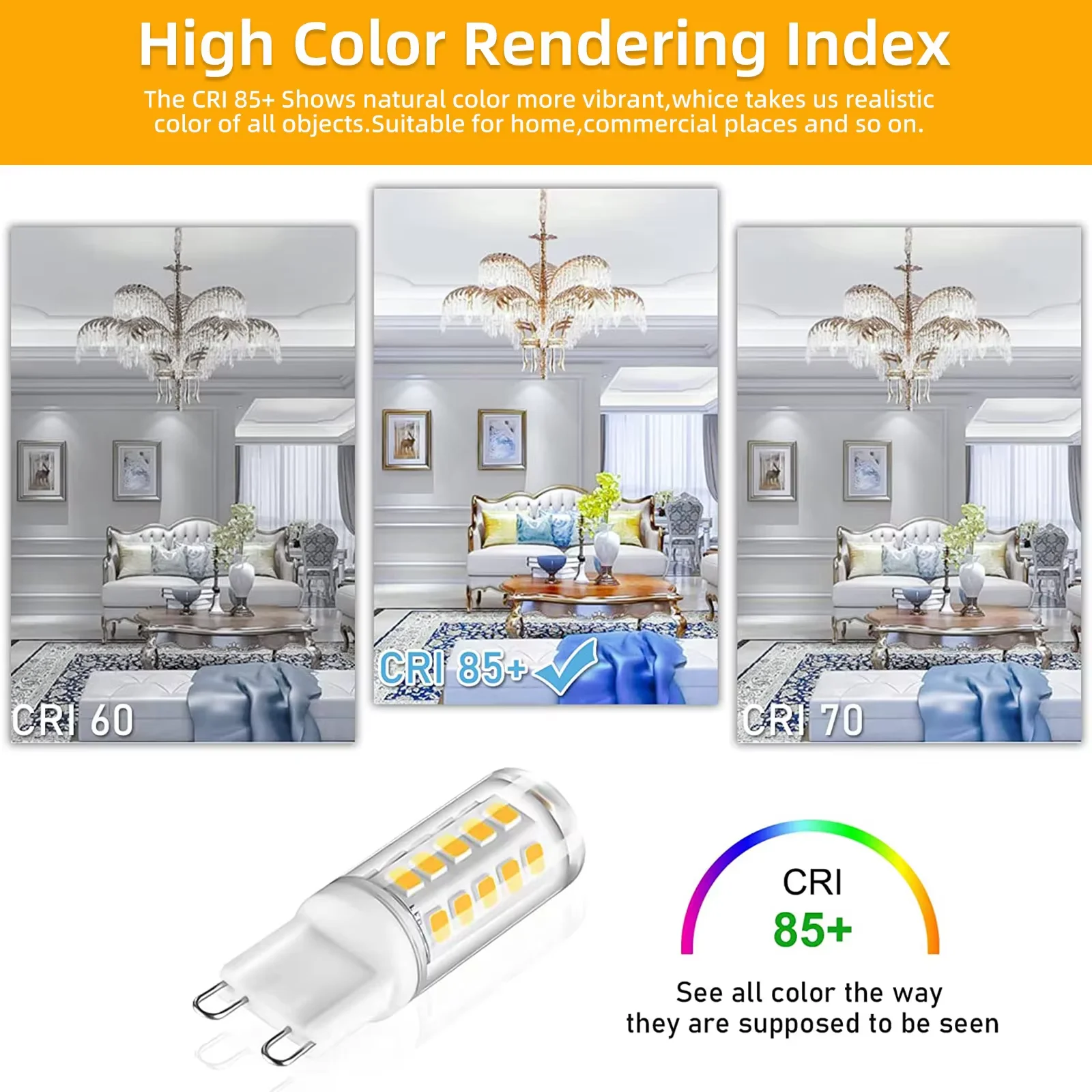 10Pcs Brightest G9 LED Lamp SMD 2835 Light Bulb Warm/White Light Spotlight replace Halogen light Ceramic Lamp For Home Chandelie